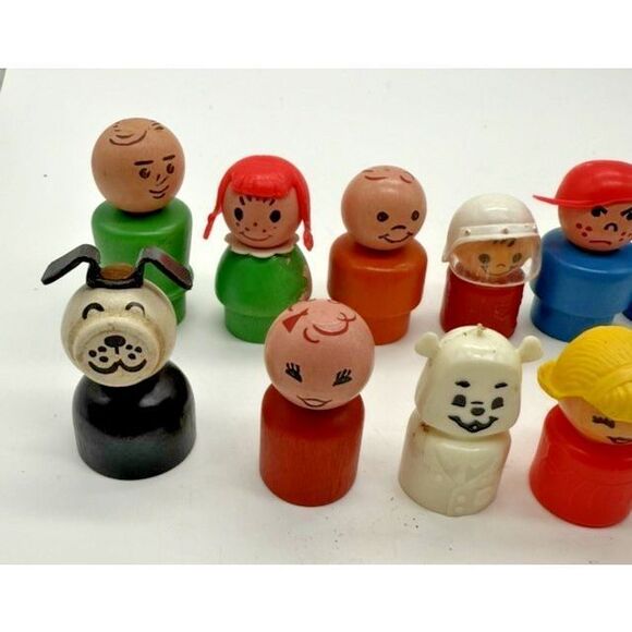 Vintage Fisher Price Little People Lot Wood Plastic Figures 1970s Mixed Set Toys - Picture 3 of 5